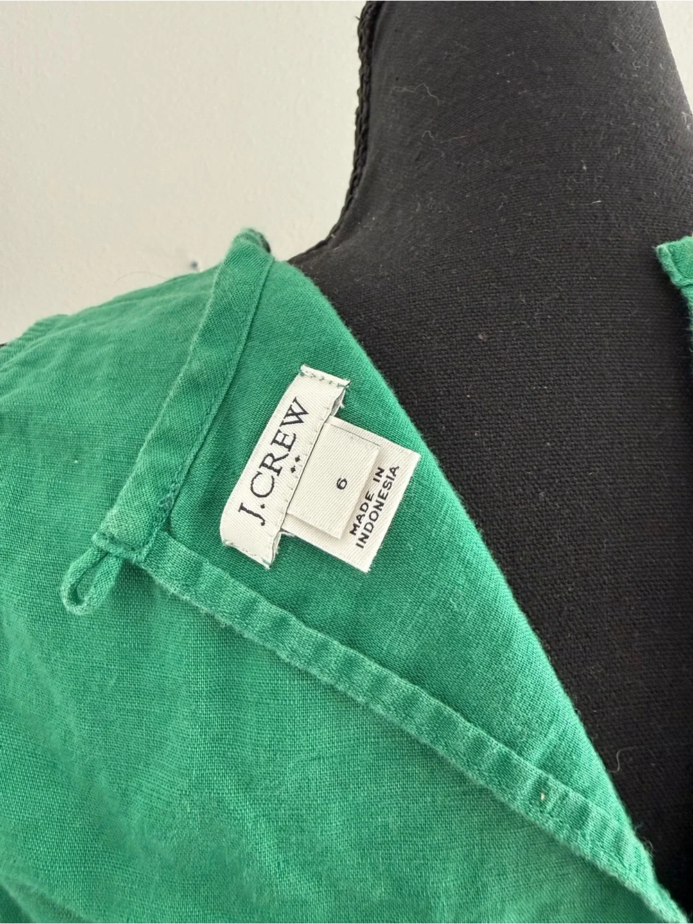 J. Crew Green Sleeveless Embroidered Yoke Top